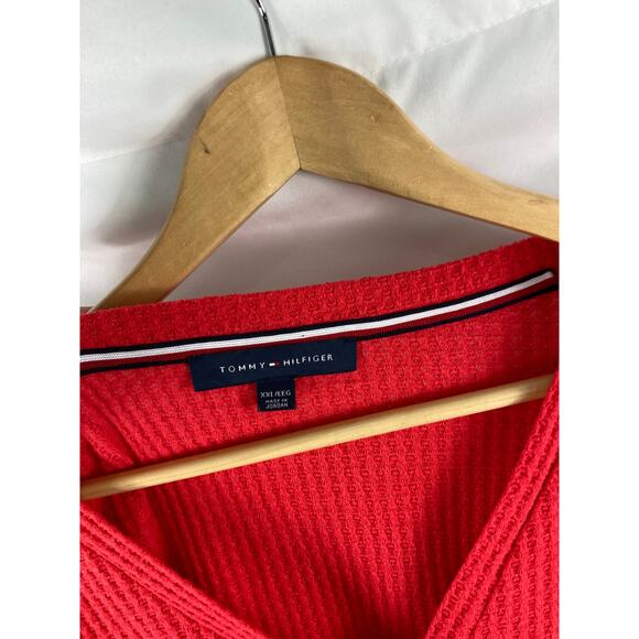 Tommy Hilfiger Red Button Up Thermal Size XXL - Picture 3 of 4